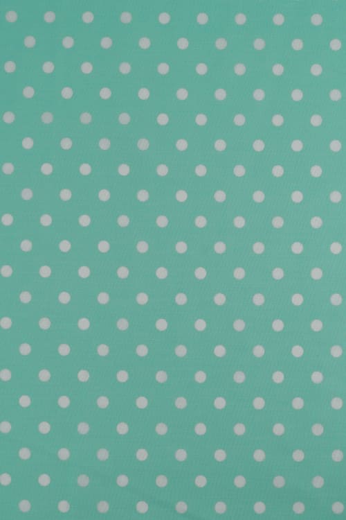 Popelin verde agua con lunar blanco de 8mm