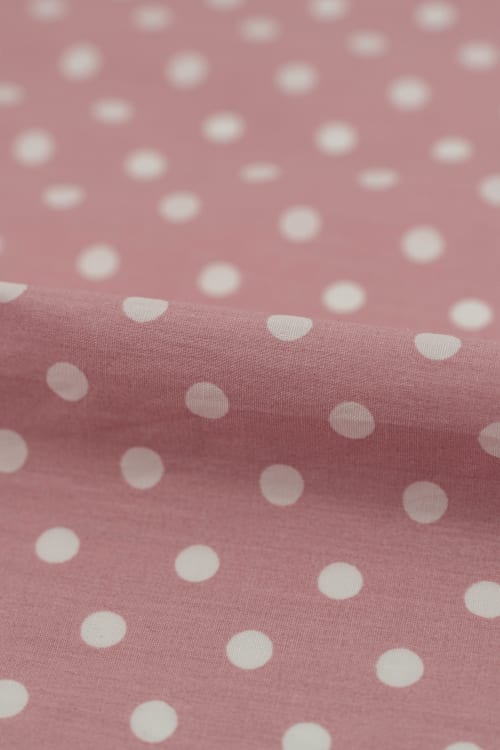 Popelin rosa maquillaje con lunar blanco de 8 mm