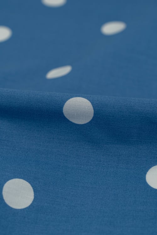 Popelin de lunares de 18mm color azul noche