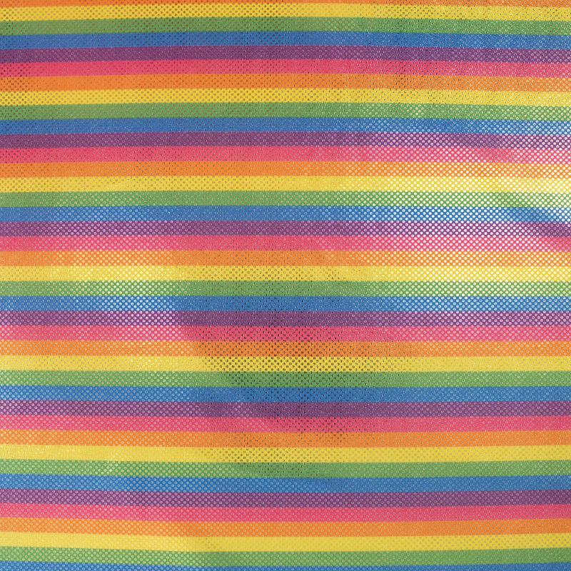 Spandex rayas arcoíris azul eléctrico