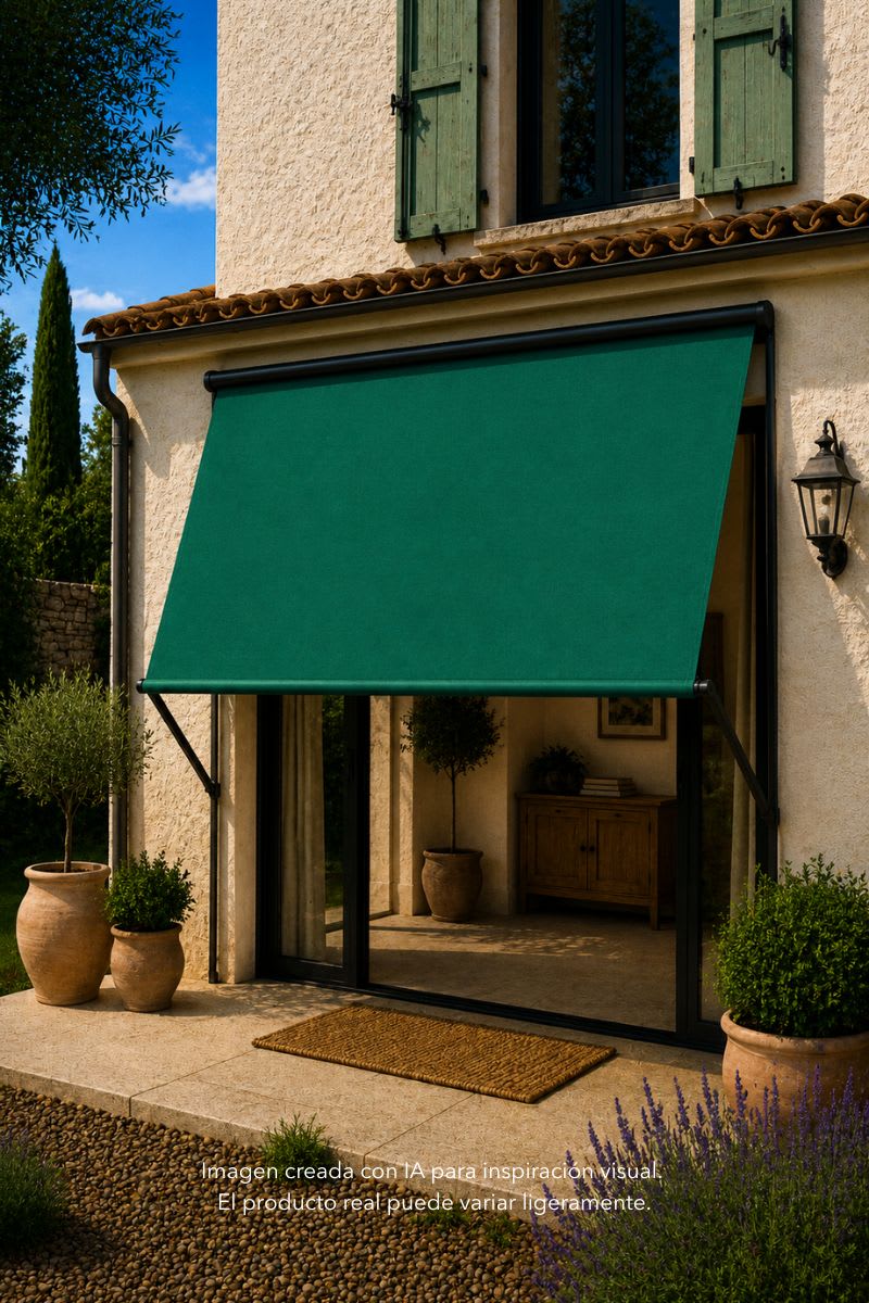 Mockup creado con IA de una tela de lona exterior utilizada en un sofá de exterior