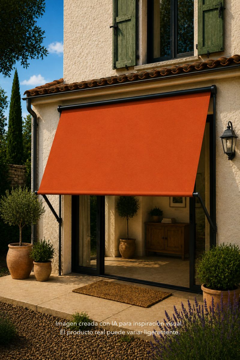 Mockup creado con IA de una tela de lona exterior utilizada en un sofá de exterior