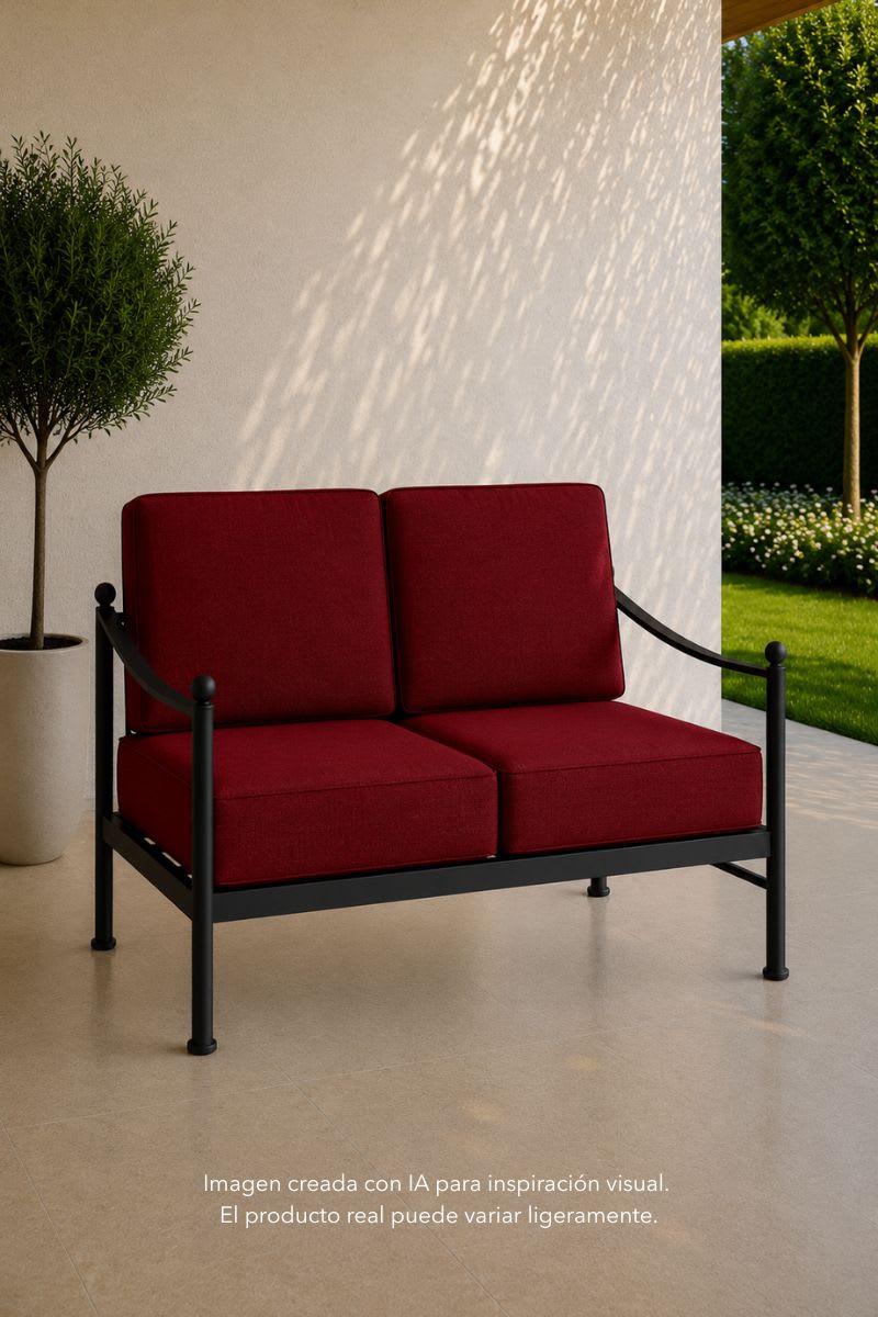 Mockup creado con IA de una tela de lona exterior utilizada en un toldo de porche