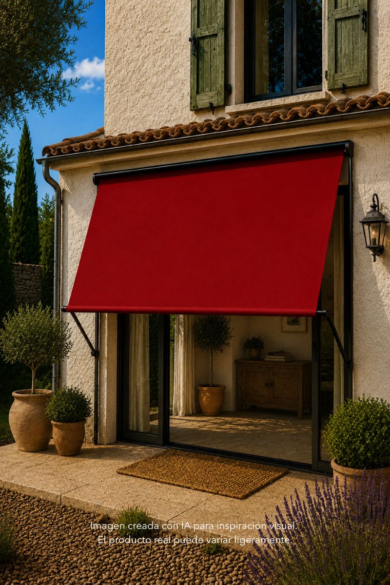 Mockup creado con IA de una tela de lona exterior utilizada en un sofá de exterior