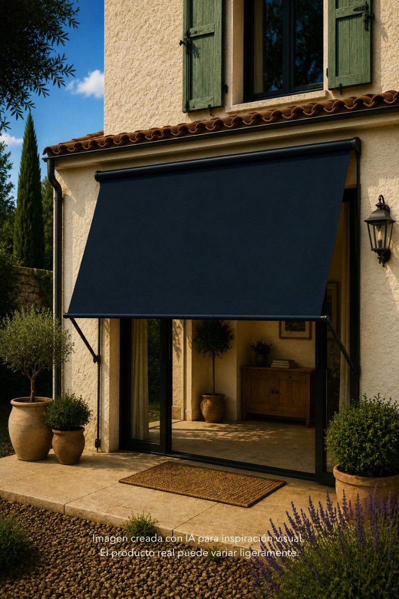 Mockup creado con IA de una tela de lona exterior utilizada en un sofá de exterior