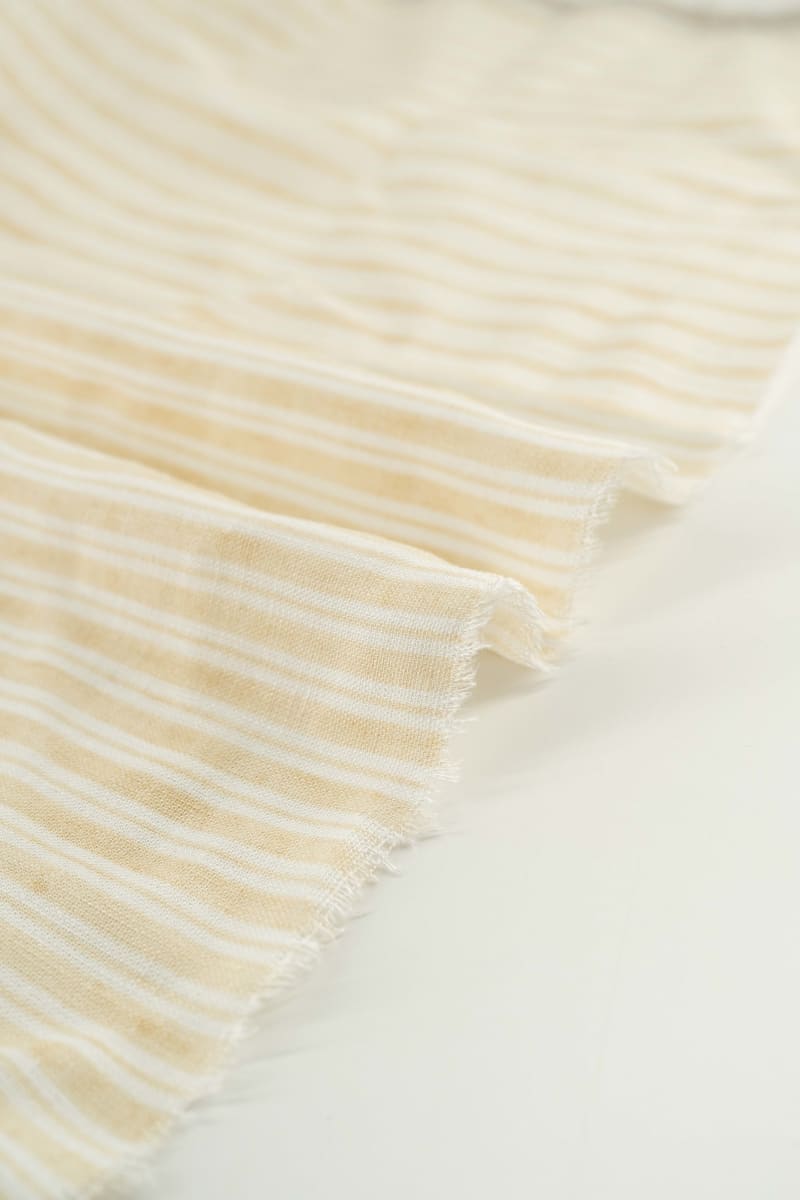 VISCOSA viscosa con lino rayas amarillo mantequilla