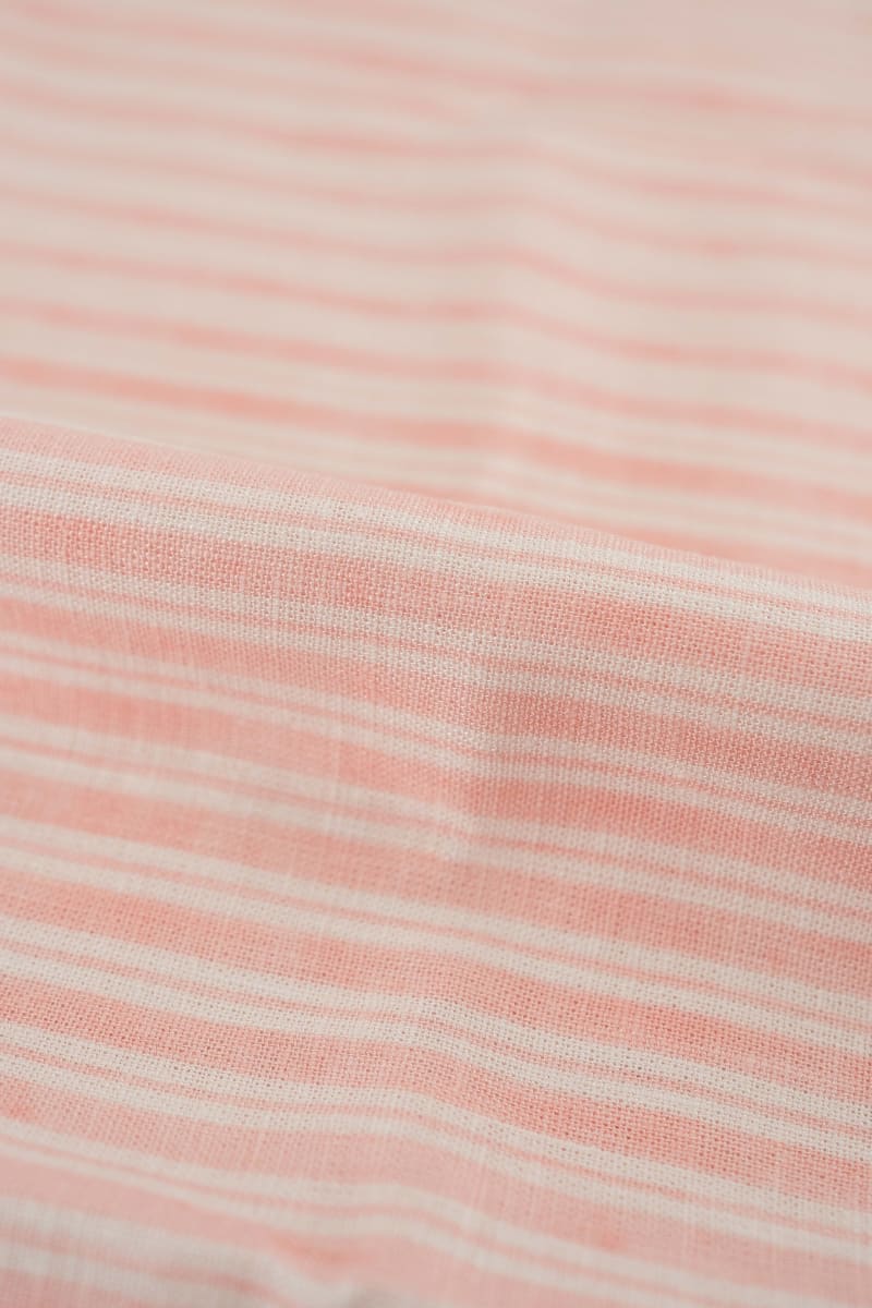 VISCOSA viscosa con lino rayas rosa pastel