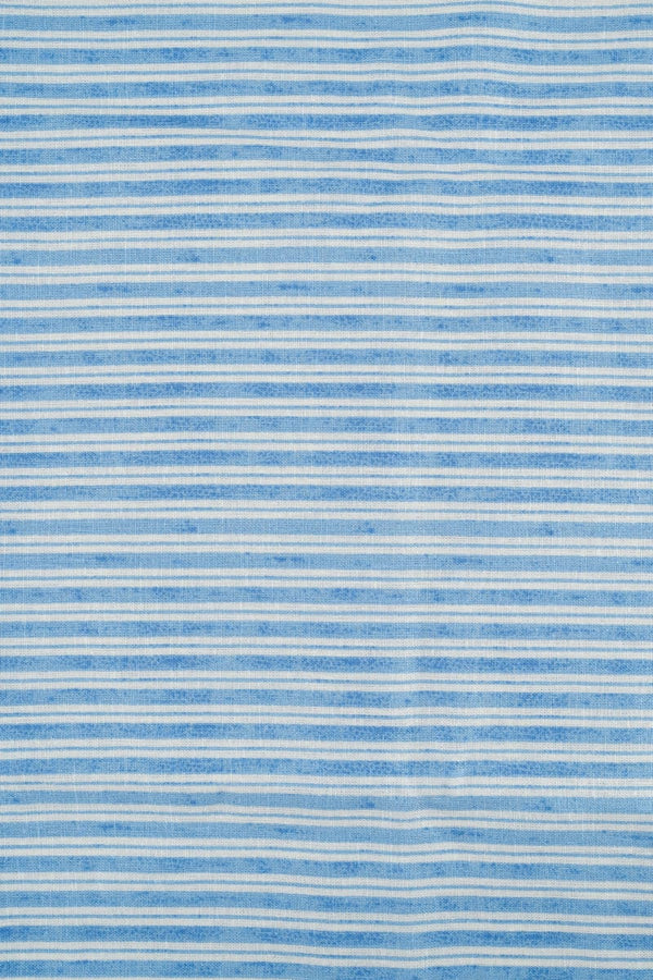 VISCOSA viscosa con lino rayas azul