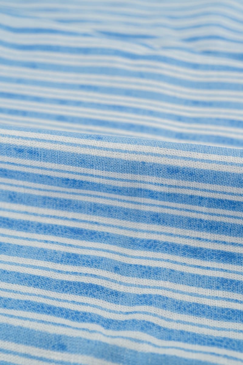 VISCOSA viscosa con lino rayas azul