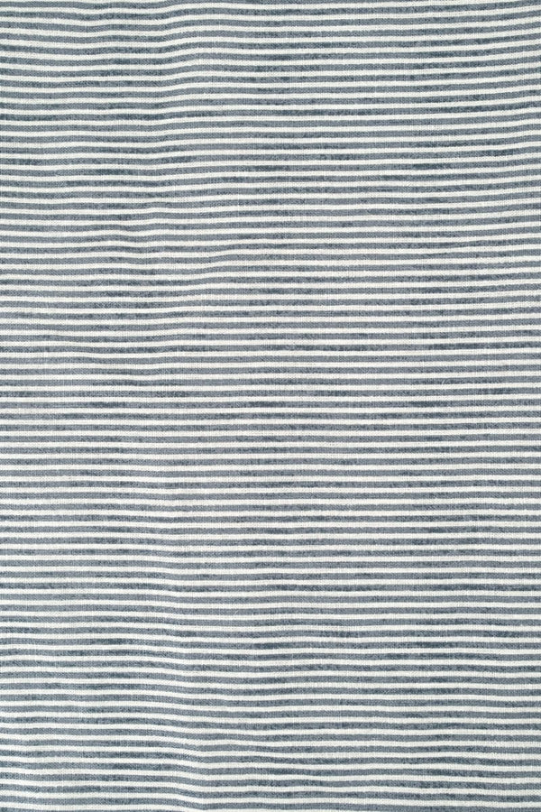 VISCOSA viscosa con lino rayas azul marino