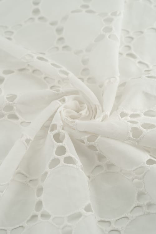 Perforado algodón blanco jaipur 