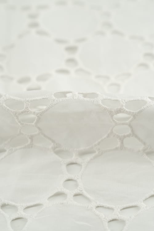 Perforado algodón blanco jaipur 