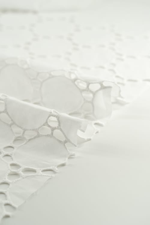 Perforado algodón blanco jaipur 