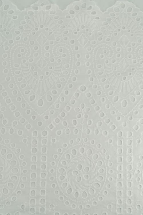 Perforado algodón blanco laurel 