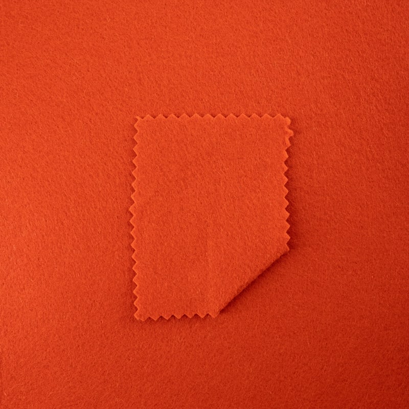 Fieltro liso rojo mandarina