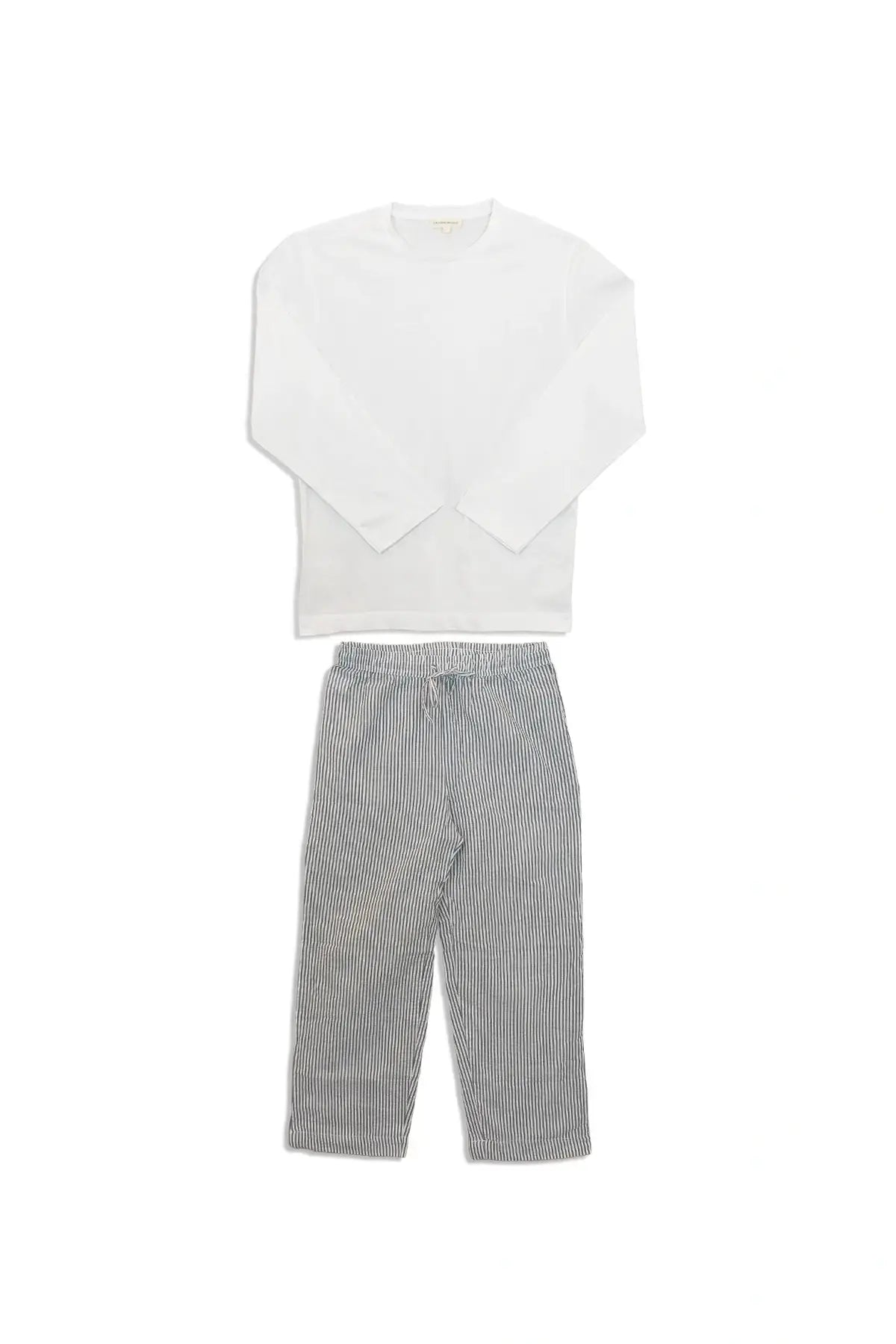 Pijamas women seersucker long  dark navy