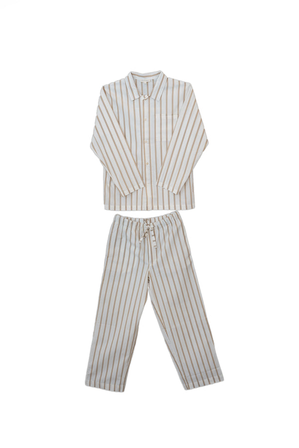 Pijama hombre largo de algodón a rayas - Grandall