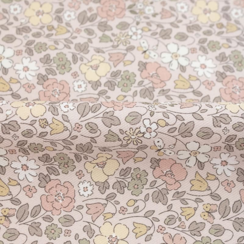 Viyela floral rosa maquillaje