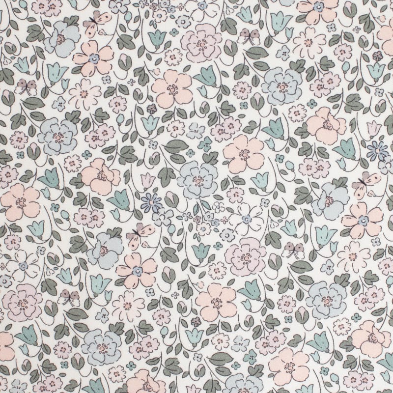 Viyela floral verde claro
