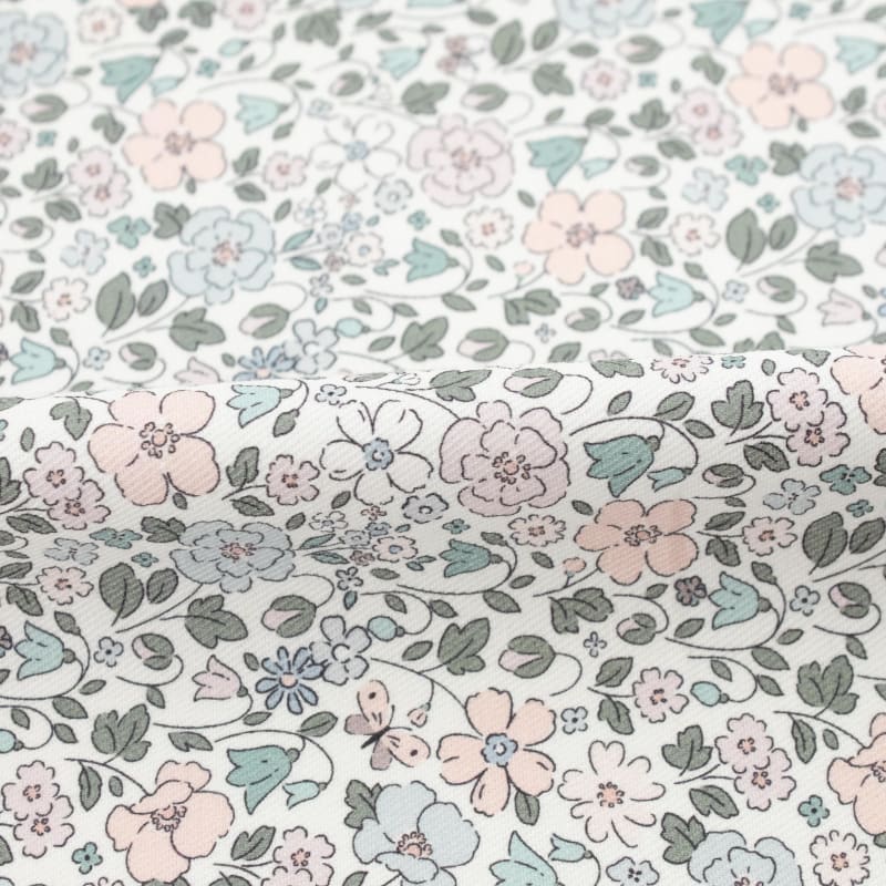 Viyela floral verde claro