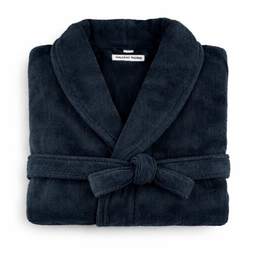 Albornoz color azul liso