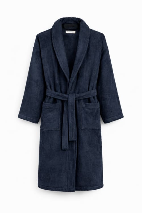 Albornoz color azul liso