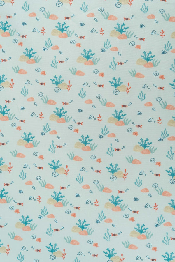 Tejido infantil con estampado marino. 