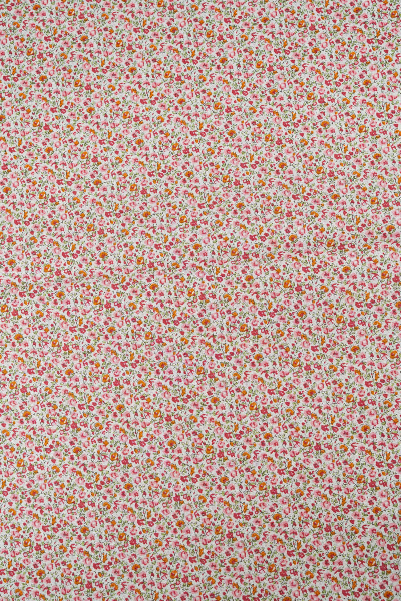 Popelín floral flores liberty oro rosa