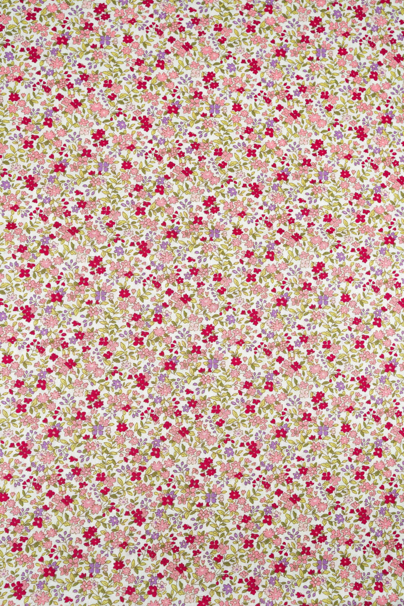 Popelín floral flores liberty frambuesa