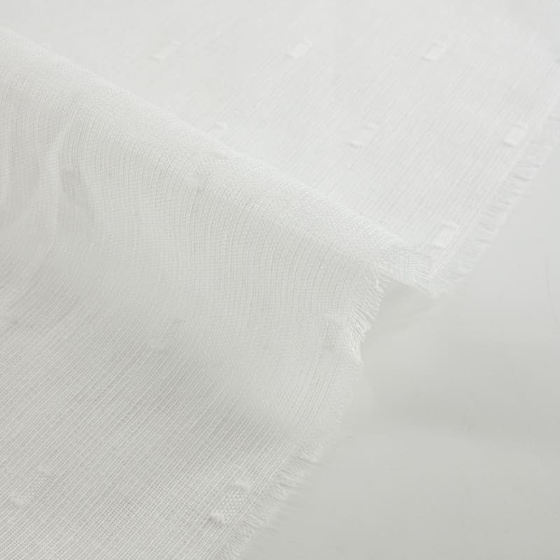 Visillo/Hopsack bordado blanco roto