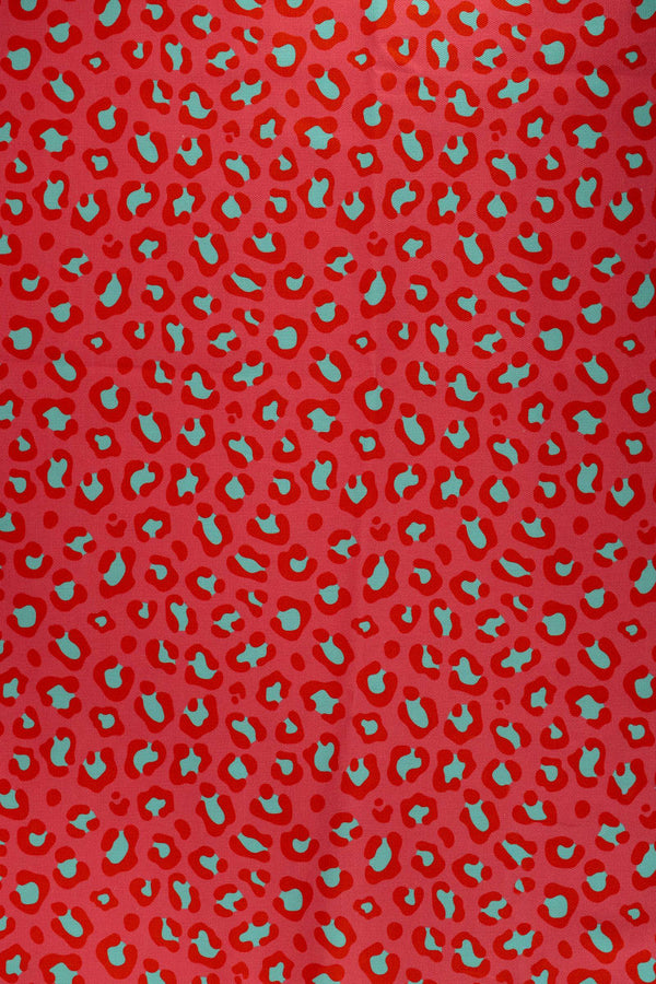 Semipanamá animal print leopardo rojo intenso