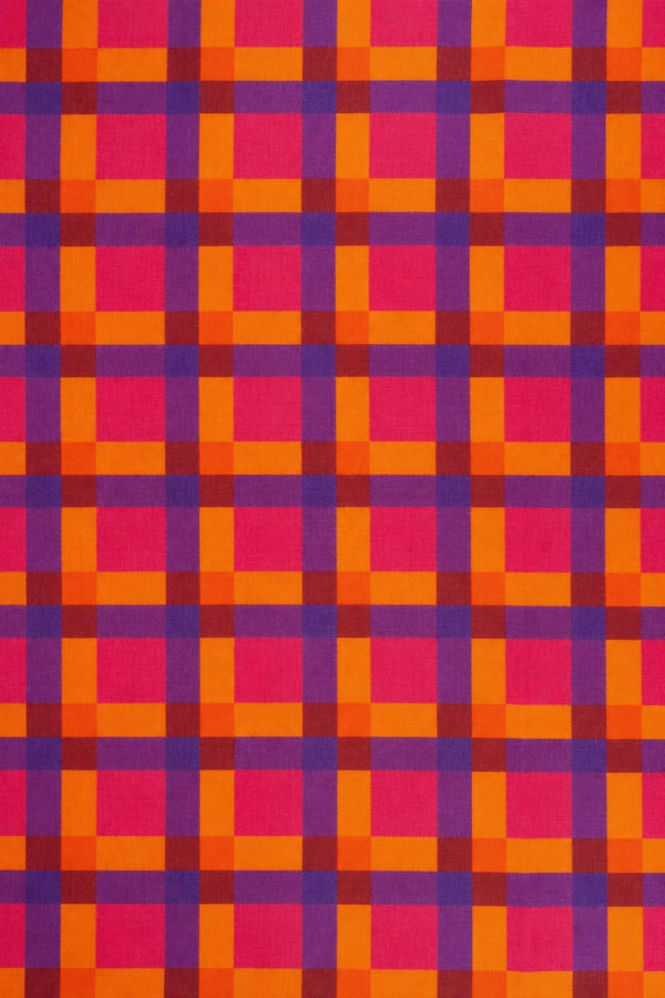 Semipanamá cuadros rosa magenta