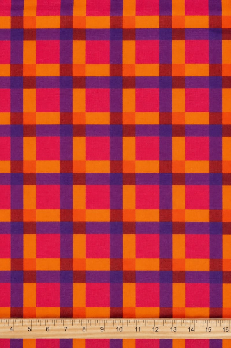 Semipanamá cuadros rosa magenta