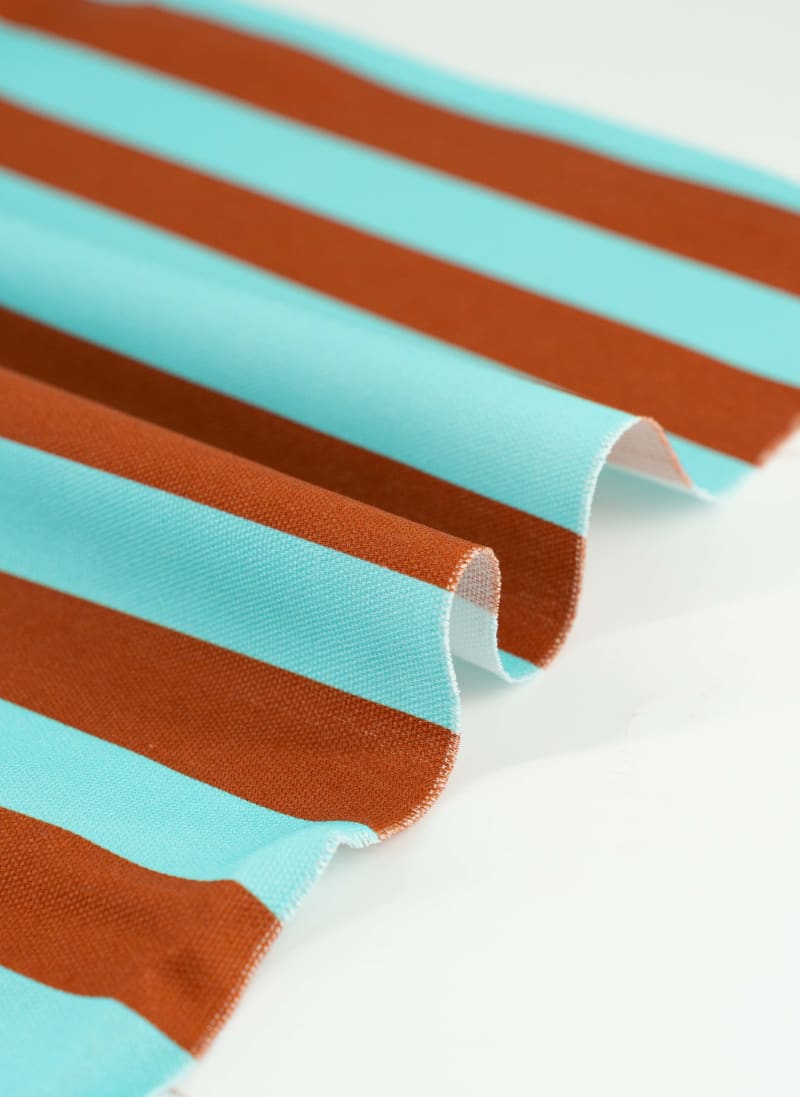 Semipanamá rayas marrón y turquesa