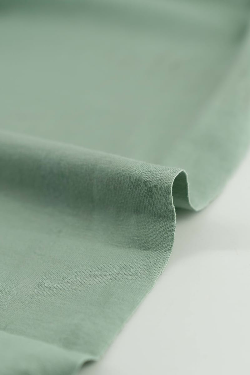 tela de punto de algodón en colorverde pastel