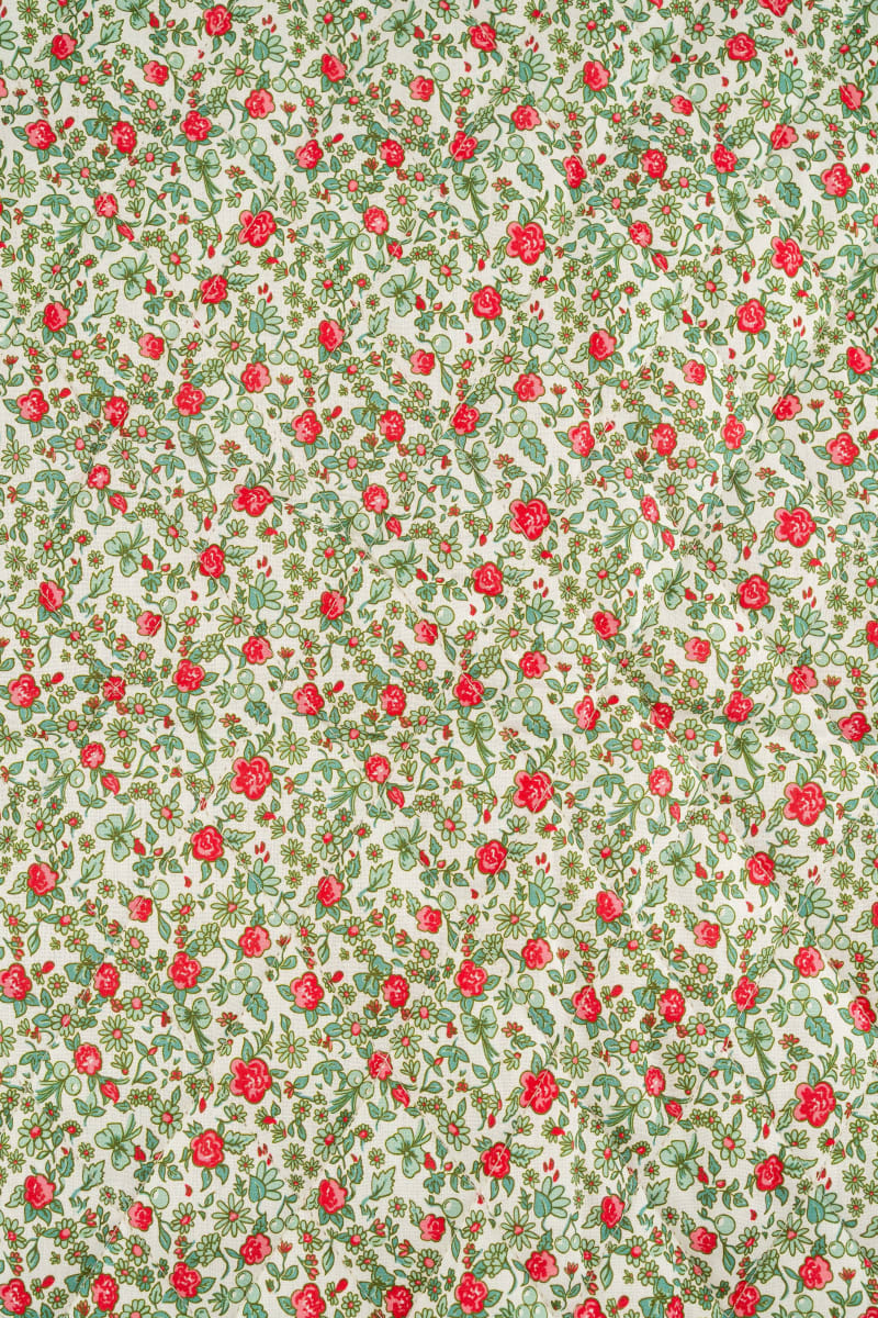 Acolchado estampado flores liberty rojo