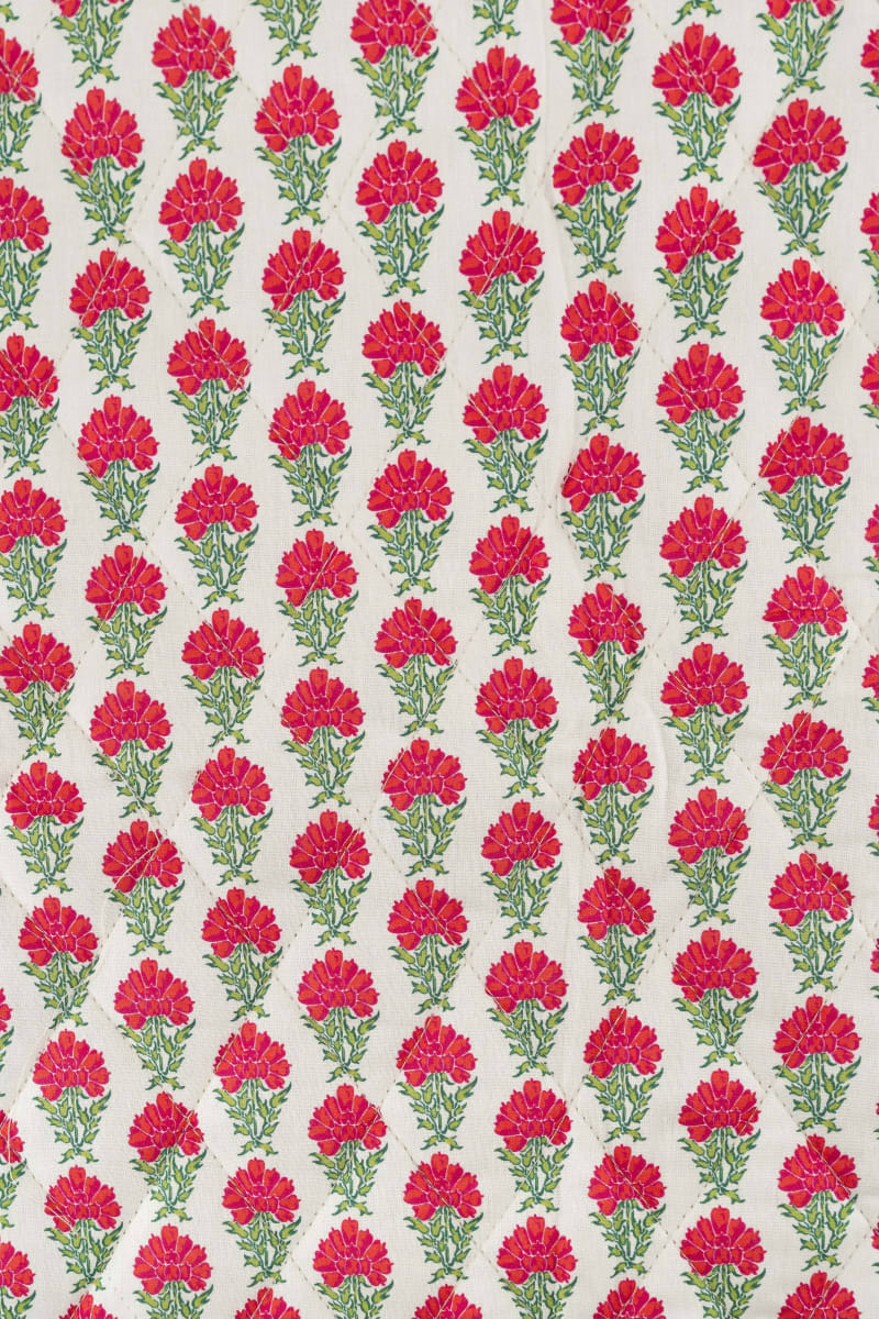 Acolchado estampado flores liberty rosa magenta