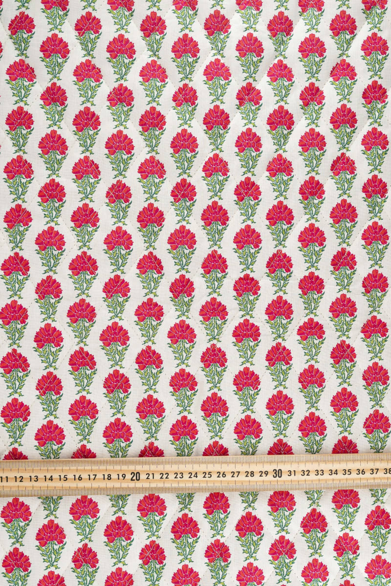 Acolchado estampado flores liberty rosa magenta