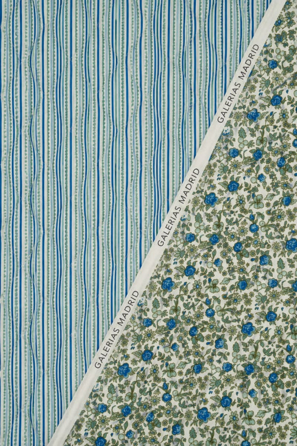 Acolchado estampado flores liberty azul azulina