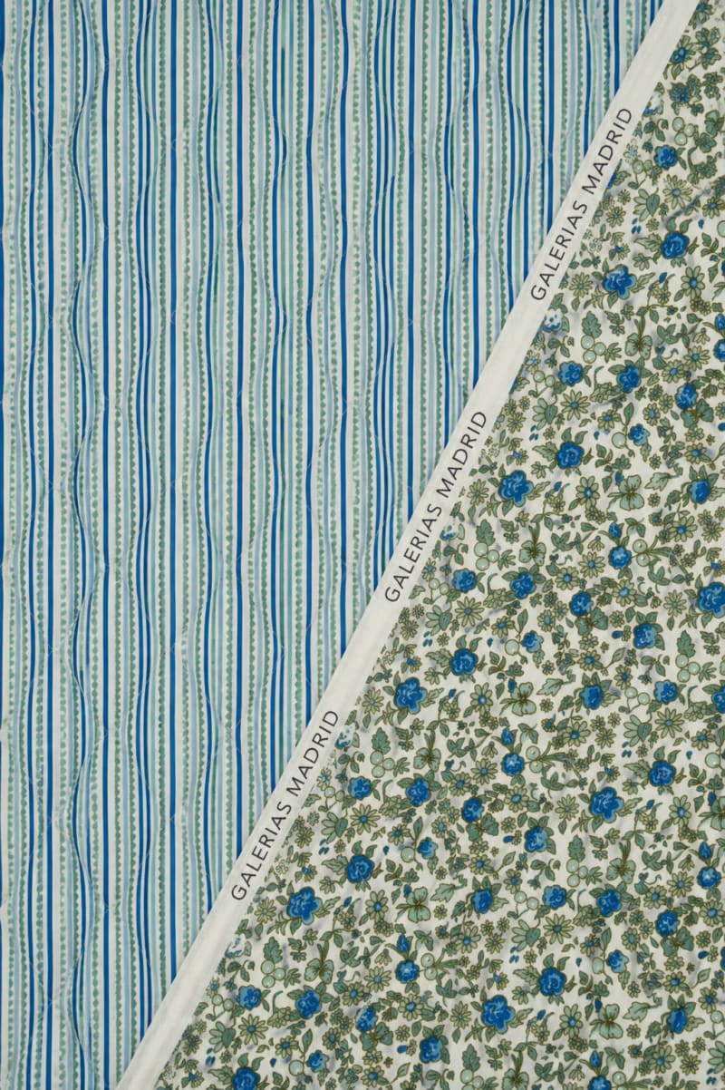 Acolchado estampado flores liberty azul azulina