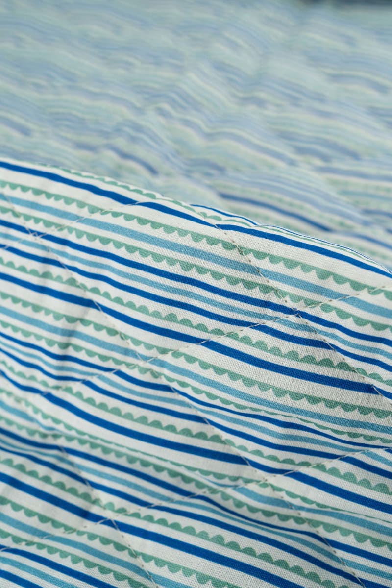 Acolchado estampado flores liberty azul azulina