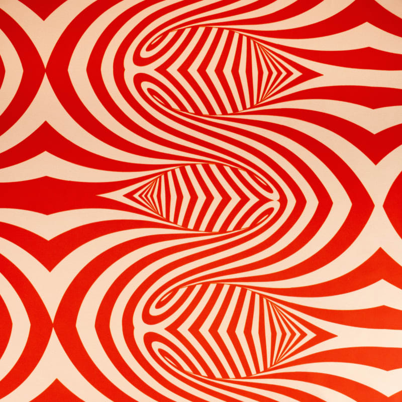Satén geométrico rojo